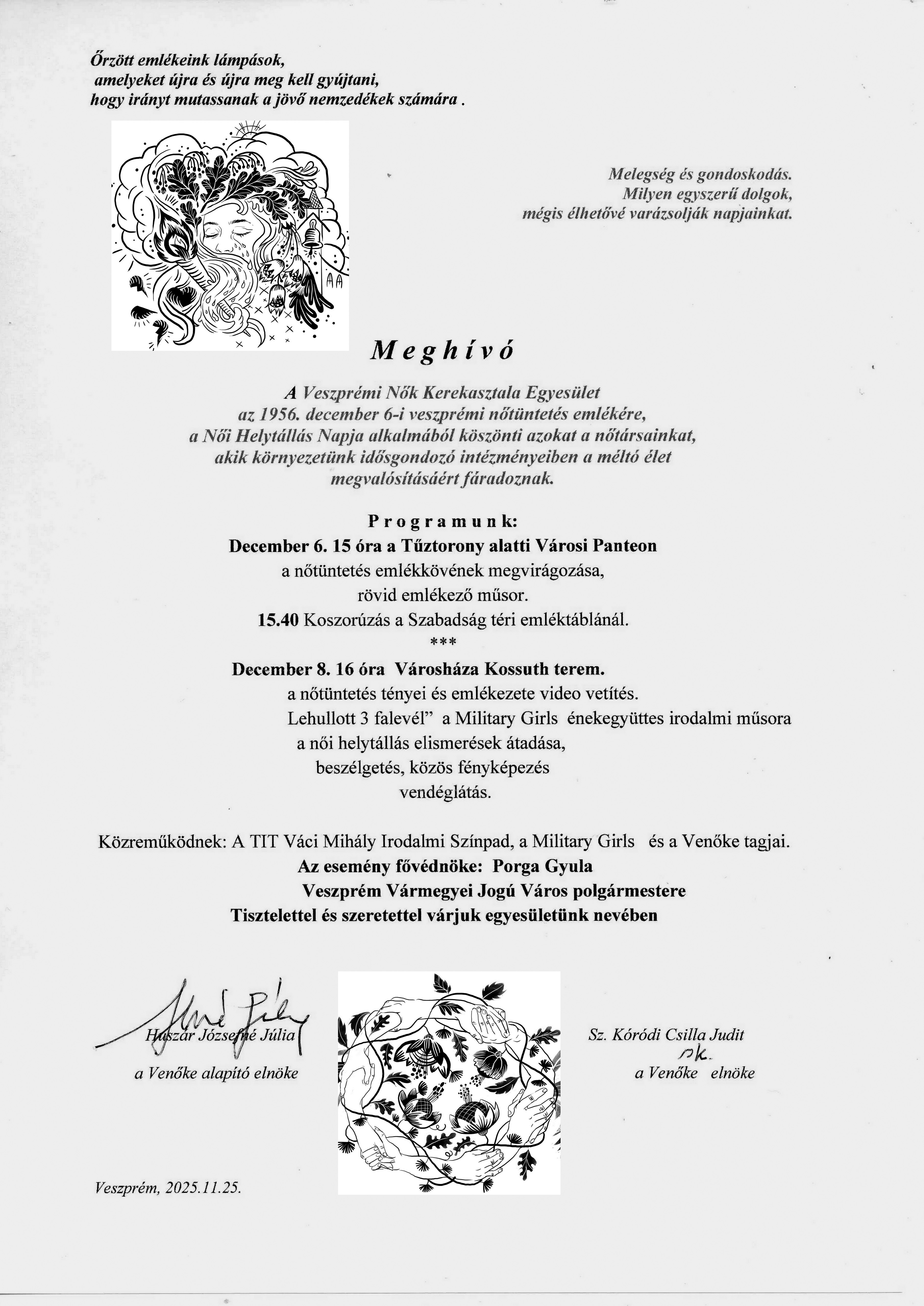 Meghívó – Veszprémi Nők Kerekasztala Egyesület